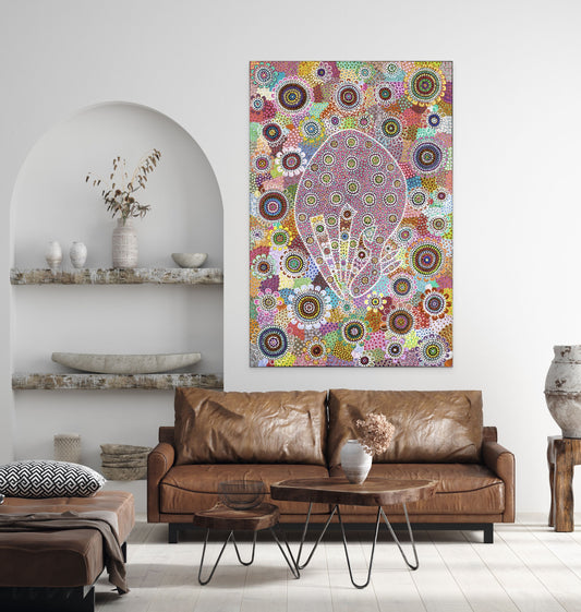 Kangaroo Picking 2 - Art Print on Canvas