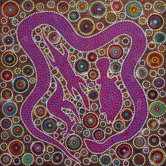 Wiradjuri Bushtucker Dreaming 1 - Art Print on Canvas
