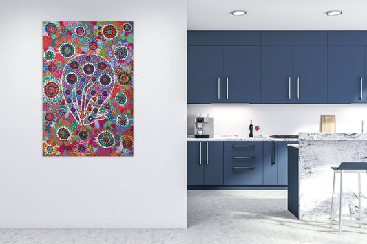 Kangaroo Picking - Art Print on Canvas